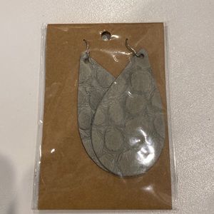 Gray leather earrings bought from a boutique never worn